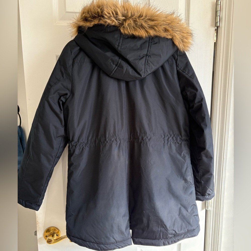NWOT Big Chill Black Hooded Long Sleeve Anorak Mid-Length Coat - S - Picture 4 of 5